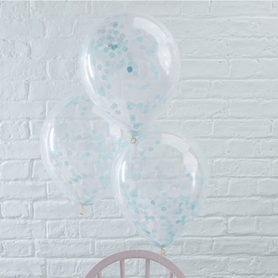 Vaaleansiniset confetti-ilmapallot